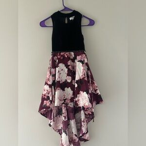 Speechless Black and Pink Floral High-Low Dress